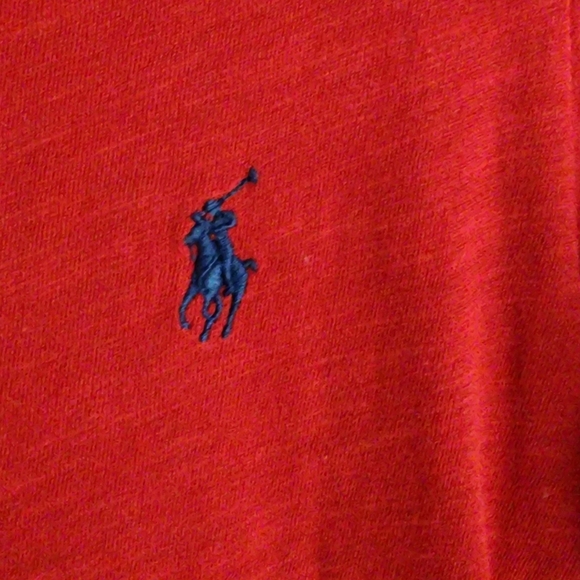 Ralph Lauren Women's Red V-Neck Tee - Picture 3 of 4